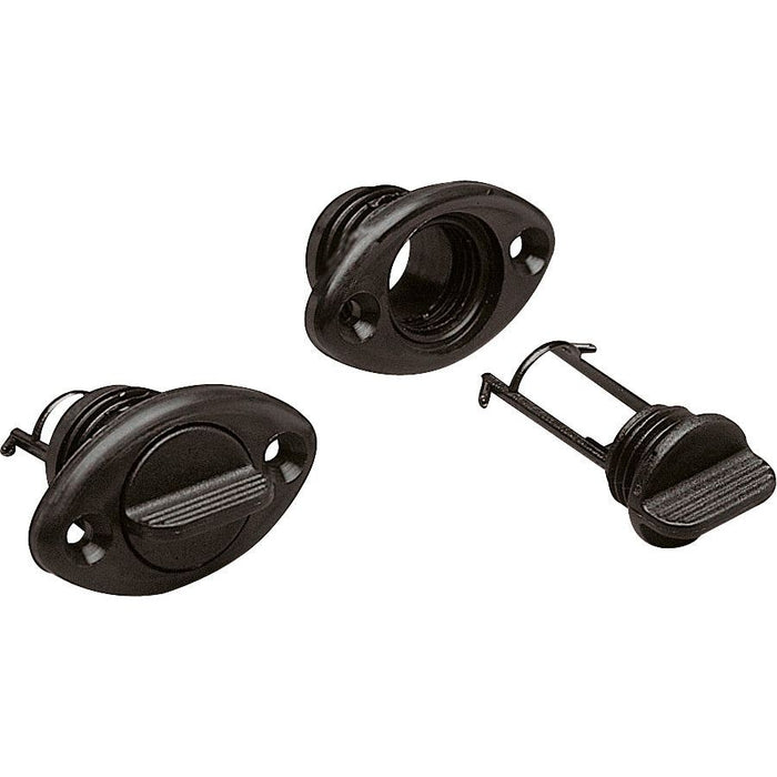 Lenseplugg m/skruehull nylon sort